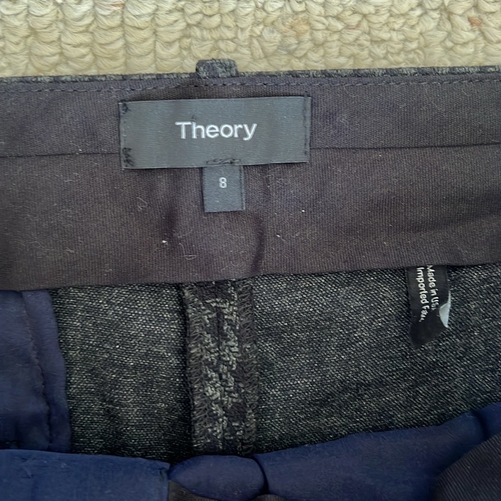 Theory Slim Straight Ponte Pants in Black Caviar Houndstooth - Picture 4 of 7